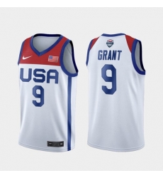 Men's USA Team Jerami Grant Home White 2021 Tokyo Olympics Jersey