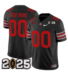 Men Ohio State Buckeyes Active Player Custom Black 2025 CFP Final Patch F U S E  Vapor Limited Stitched Football Jersey