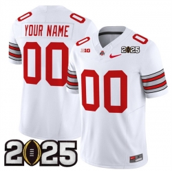 Men Ohio State Buckeyes Active Player Custom White 2025 CFP Final Patch F U S E  Vapor Limited Stitched Football Jersey