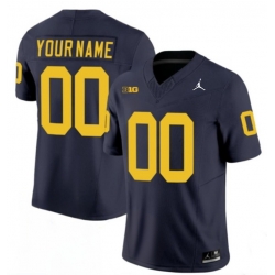 Men Michigan Wolverines ACTIVE PLAYER Custom Navy 2024 F U S E  Stitched Jersey