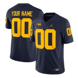 Men Michigan Wolverines ACTIVE PLAYER Custom Navy Stitched Jersey