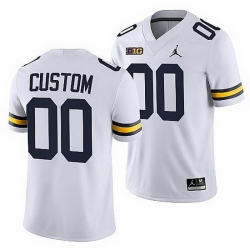 Michigan Wolverines Custom White College Football Men Jersey