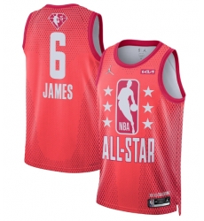 Men 2022 All Star 6 LeBron James Maroon Stitched Basketball Jersey