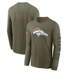 Men Denver Broncos Olive 2022 Salute To Service Long Sleeve T Shirt