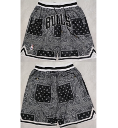 Men Chicago Bulls Black Grey Shorts