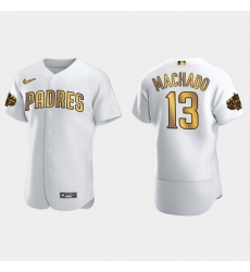 Men San Diego Padres Manny Machado 2022 Mlb All Star Game White Gold Men Jersey