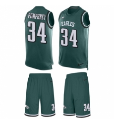 Men's Nike Philadelphia Eagles #34 Donnel Pumphrey Limited Midnight Green Tank Top Suit NFL Jersey