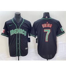 Men Mexico Baseball 7 Julio Urias 2023 Black World Baseball Classic Stitched Jersey