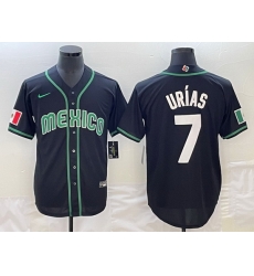 Men Mexico Baseball 7 Julio Urias 2023 Black World Baseball Classic Stitched JerseyS