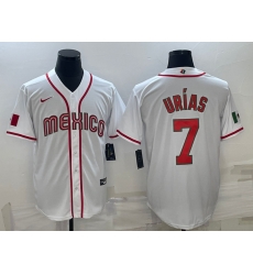 Men Mexico Baseball 7 Julio Urias 2023 White World Baseball Classic Stitched Jersey 2