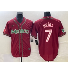 Men Mexico Baseball 7 Julio Urias Red 2023 World Baseball Classic Stitched Jersey