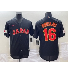 Men Japan Baseball 16 Shohei Ohtani 2023 Black World Baseball Classic Stitched JerseyS