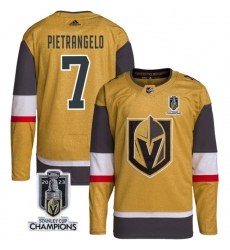 Men Women Youth Vegas Golden Knights #7 Alex Pietrangelo Gold 2023 Stanley Cup Champions Stitched Jersey