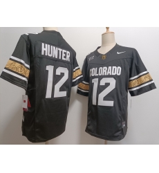 Colorado Buffaloes #12 Travis Hunter Black White New