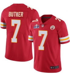 Men Nike Kansas City Chiefs 7 Harrison Butker Red Team Color Bound Stitched NFL Vapor Untouchable Limited 2024 Super Bowl LVIII Jersey