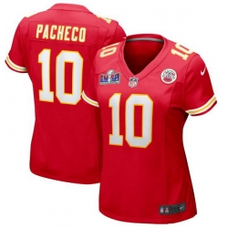 Women  Kansas City Chiefs 10 Isiah Pacheco Red 2023 F U S E  Vapor Untouchable Limited Stitched 2024 Super Bowl LVIII Jersey