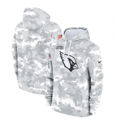 Youth Arizona Cardinals 2024 White Gray Salute To Service Pullover Hoodie