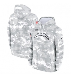 Youth Los Angeles Chargers 2024 White Gray Salute To Service Pullover Hoodie