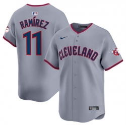 Men Cleveland Guardians 11 Jose Ramirez Grey 2025 Alternate Limited Stitched Baseball Jersey