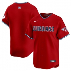 Men Cleveland Guardians Blank Red Alternate Limited Stitched Baseball Jersey