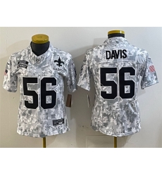 Women New Orleans Saints 56 Demario Davis 2024 F U S E Arctic Camo Salute To Service Limited Stitched Football Jersey