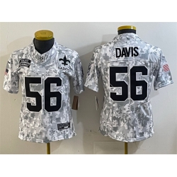 Women New Orleans Saints 56 Demario Davis 2024 F U S E Arctic Camo Salute To Service Limited Stitched Football Jersey