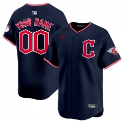 Men Cleveland Guardians Active Player Custom Navy 2025 Alternate Limited Stitched Baseball Jersey