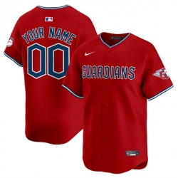 Men Cleveland Guardians Active Player Custom Red Alternate Limited Stitched Baseball Jersey