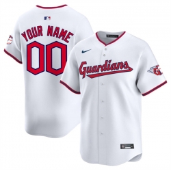 Men Cleveland Guardians Active Player Custom White Home Limited Stitched Baseball Jersey