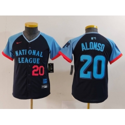 Youth National League 20 Pete Alonso Navy 2024 All Star Limited Stitched Baseball Jersey 1