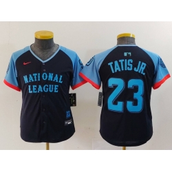 Youth National League 23 Fernando Tatis Jr  Navy 2024 All Star Limited Stitched Baseball Jersey 3