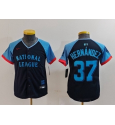 Youth National League 37 Teoscar Hernandez Navy 2024 All Star Limited Stitched Baseball Jersey 6