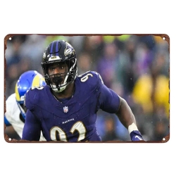 Baltimore Ravens Aluminum Sign 12x8 Inch Justin Madubuike 002