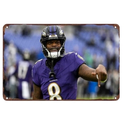 Baltimore Ravens Aluminum Sign 12x8 Inch Lamar Jackson 003