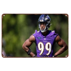 Baltimore Ravens Aluminum Sign 12x8 Inch Odafe Oweh 002