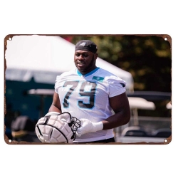 Carolina Panthers Aluminum Sign 12x8 Inch Ikem Ekwonu 002