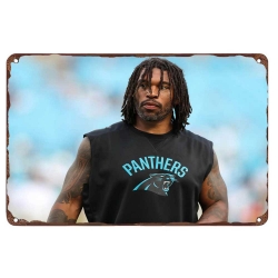 Carolina Panthers Aluminum Sign 12x8 Inch Julius Peppers 002