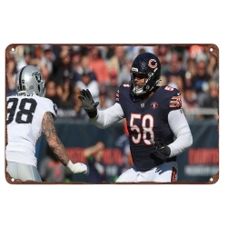 chicago bears Aluminum Sign 12x8 Inch Darnell Wright 003