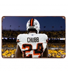 Cleveland Browns Aluminum Sign 8x12 Inch Nick Chubb 003