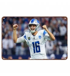 Detroit Lions Aluminum Sign 12x8 Inch Jared Goff 004