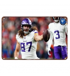 Minnesota Vikings Aluminum Sign 12x8 Inch T.J. Hockenson 003