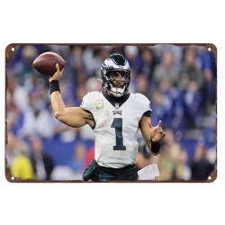 Philadelphia Eagles Aluminum Sign 12x8 Inch Jalen Hurts 003