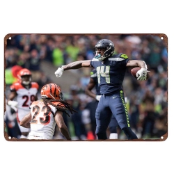 Seattle Seahawks Aluminum Sign 12x8 Inch Dk Metcalf 002