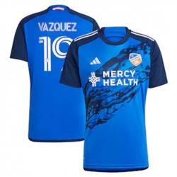 Men FC Cincinnati Brandon Vazquez 2023 24 Home Replica Blue