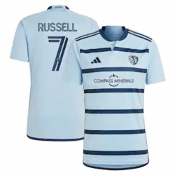 Men Sporting Kansas City Johnny Russell 2023 24 Home Replica Light Blue