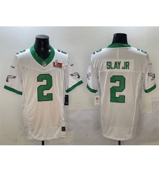 Men Philadelphia Eagles 2 Darius Slay Jr  White 2025 Super Bowl LIX Patch F U S E  Vapor Untouchable Limited Stitched Football Jersey