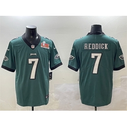 Men Philadelphia Eagles 7 Haason Reddick Green 2025 Super Bowl LIX Patch Vapor Untouchable Limited Stitched Football Jersey