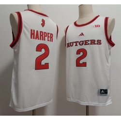 Men Rutgers Scarlet Knights #2 Dylan Harper White Stitched Basketball Jersey