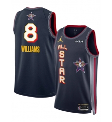 Men 2025 All Star 8 Jalen Williams Navy Stitched Basketball Jersey