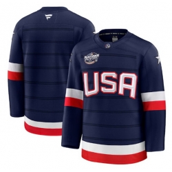 Men USA Blank Navy 2025 4 Nations Face Off Stitched Jersey